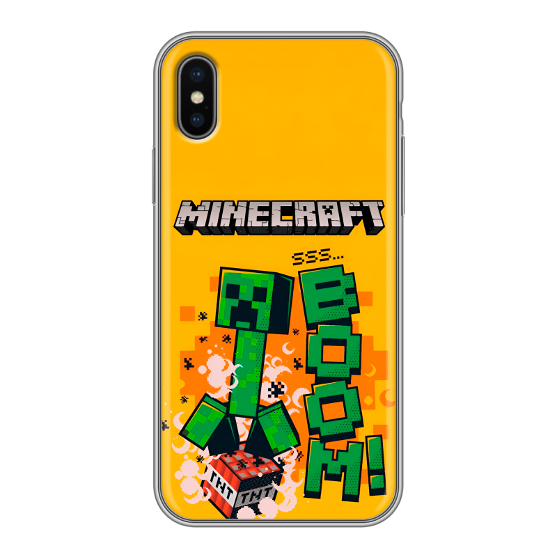Силиконовый противоударный чехол на Iphone x10 с принтом Майнкрафт Minecraft Силиконовый противоударный чехол на Iphone x10 с принтом Майнкрафт Minecraft