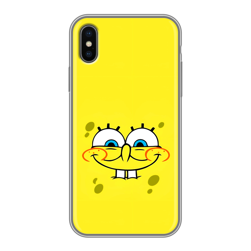 Силиконовый противоударный чехол на Iphone x10 с принтом спанчбоб спанч боб Силиконовый противоударный чехол на Iphone x10 с принтом спанчбоб спанч боб