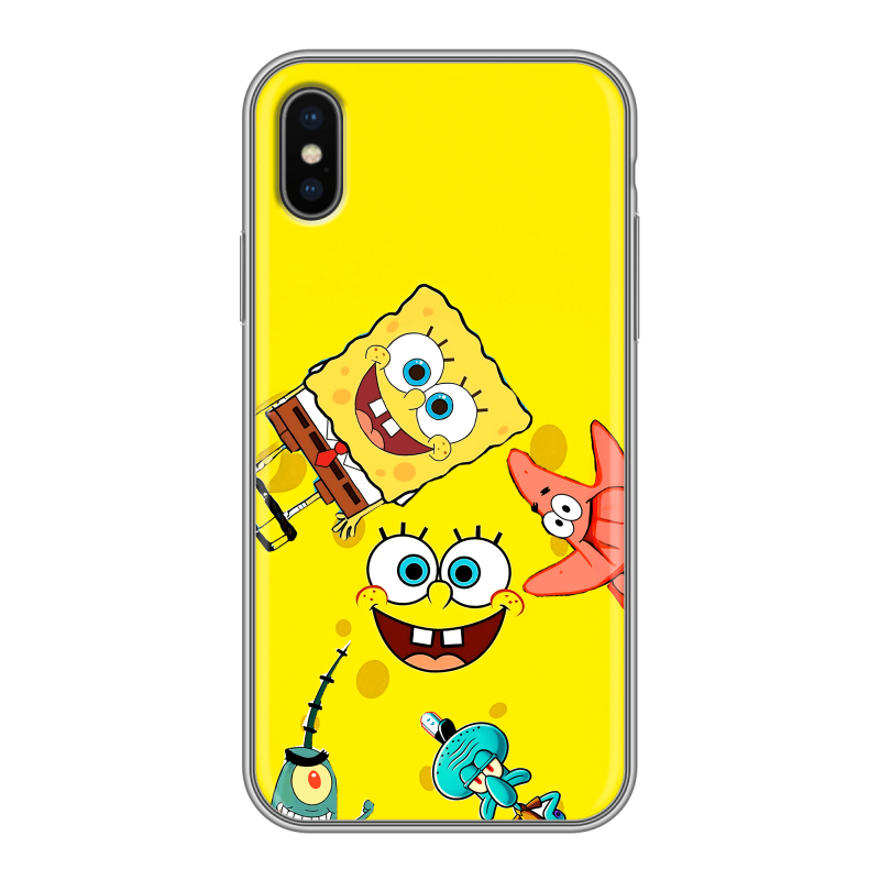 Силиконовый противоударный чехол на Iphone x10 с принтом Спанч боб Спанчбоб Силиконовый противоударный чехол на Iphone x10 с принтом Спанч боб Спанчбоб