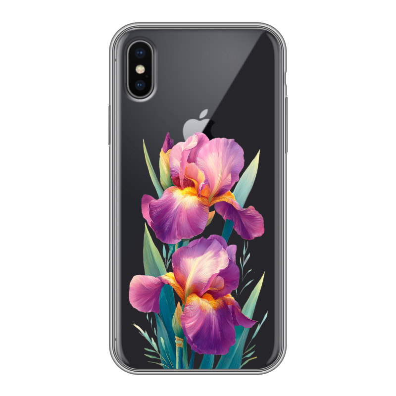 Пластиковый чехол на Iphone x10 с принтом Цветы орхидеи Пластиковый чехол на Iphone x10 с принтом Цветы орхидеи