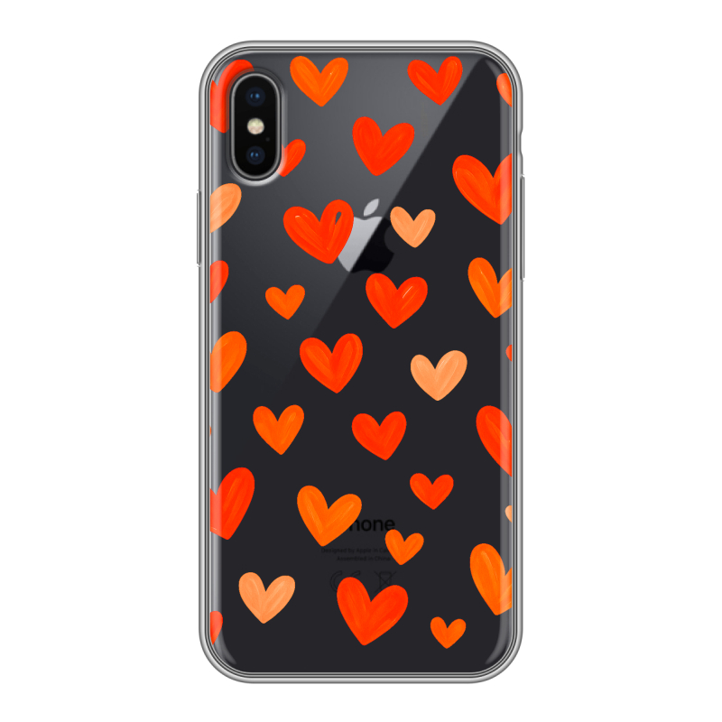 Пластиковый чехол на Iphone x10 с принтом Сердечки Пластиковый чехол на Iphone x10 с принтом Сердечки