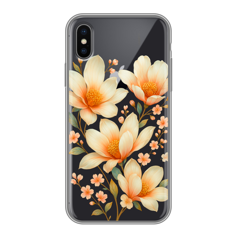 Силиконовый противоударный чехол на Iphone x10 с принтом Цветы Силиконовый противоударный чехол на Iphone x10 с принтом Цветы