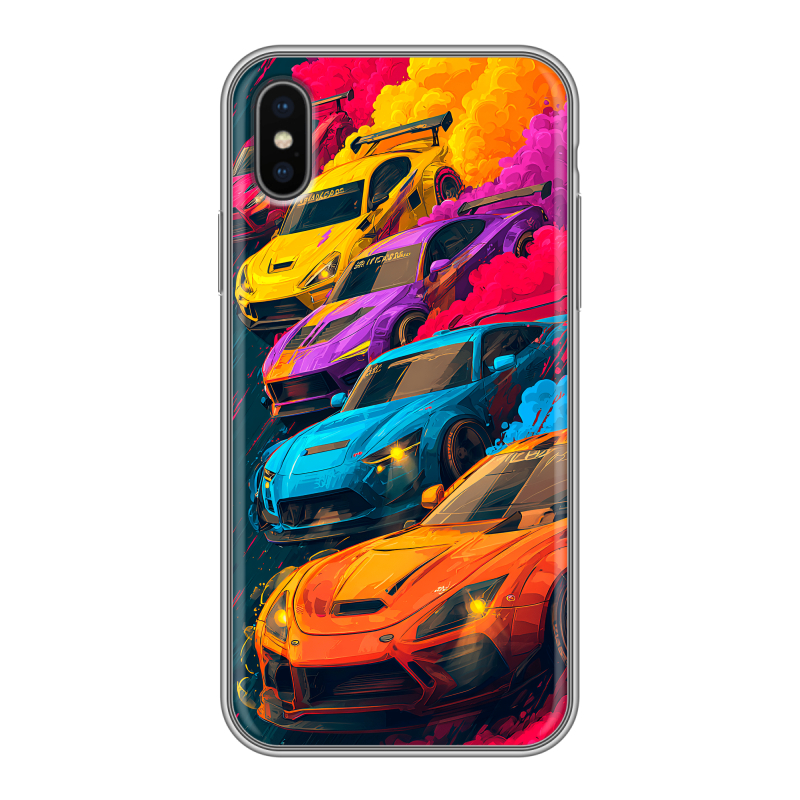 Пластиковый чехол на Iphone x10 с принтом Тачки Пластиковый чехол на Iphone x10 с принтом Тачки