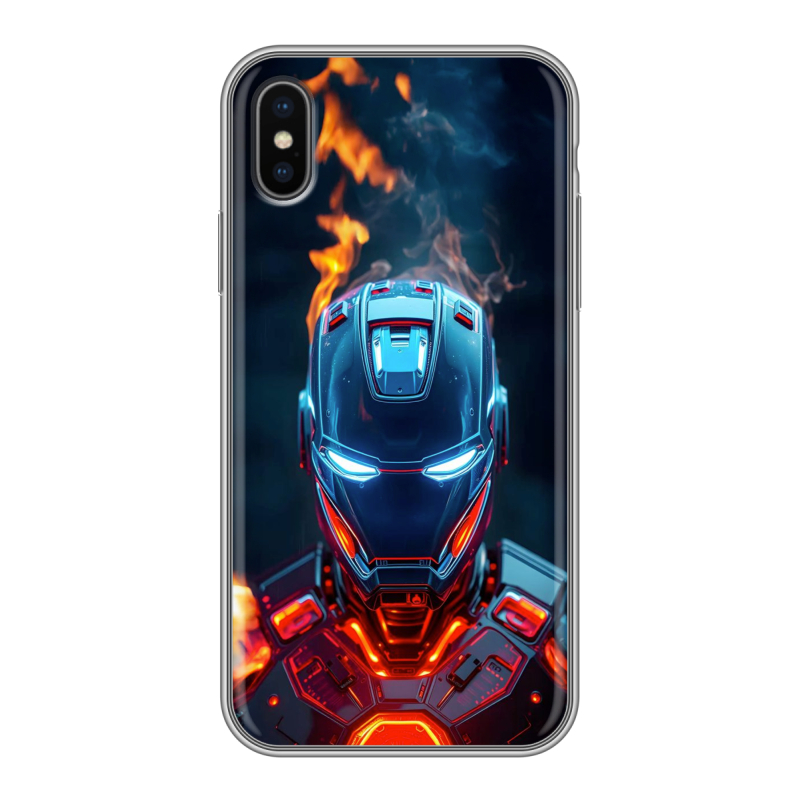 Силиконовый чехол на Iphone X с принтом IronMan Железный человек Силиконовый чехол на Iphone X с принтом IronMan Железный человек