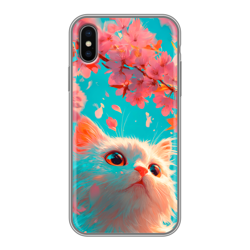 Силиконовый чехол на Iphone x10 с принтом Красивый кот Силиконовый чехол на Iphone x10 с принтом Красивый кот