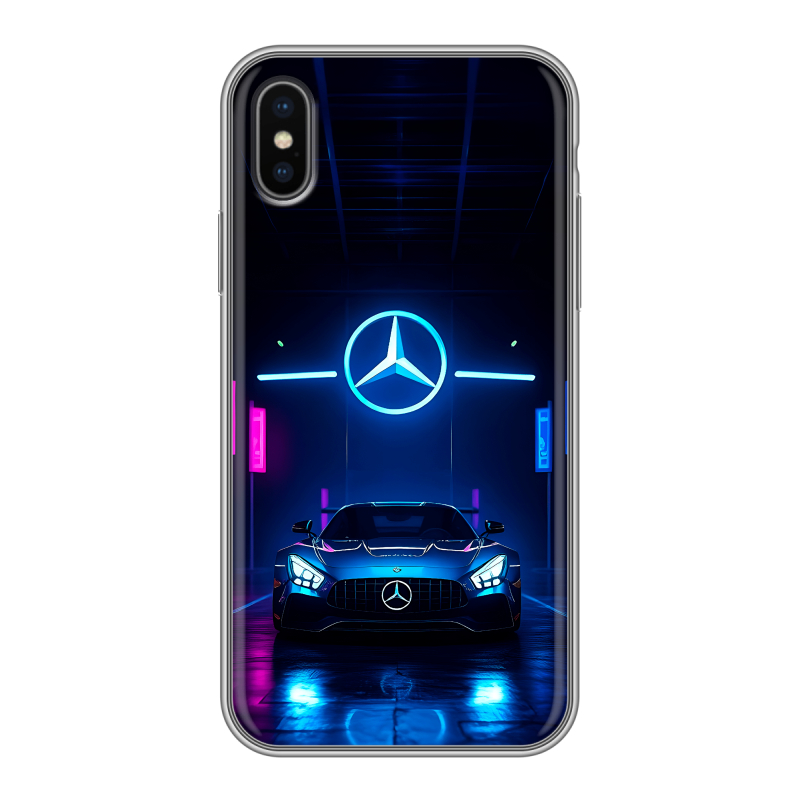 Силиконовый чехол на Iphone x10 с принтом Mercedes Мерседес Силиконовый чехол на Iphone x10 с принтом Mercedes Мерседес