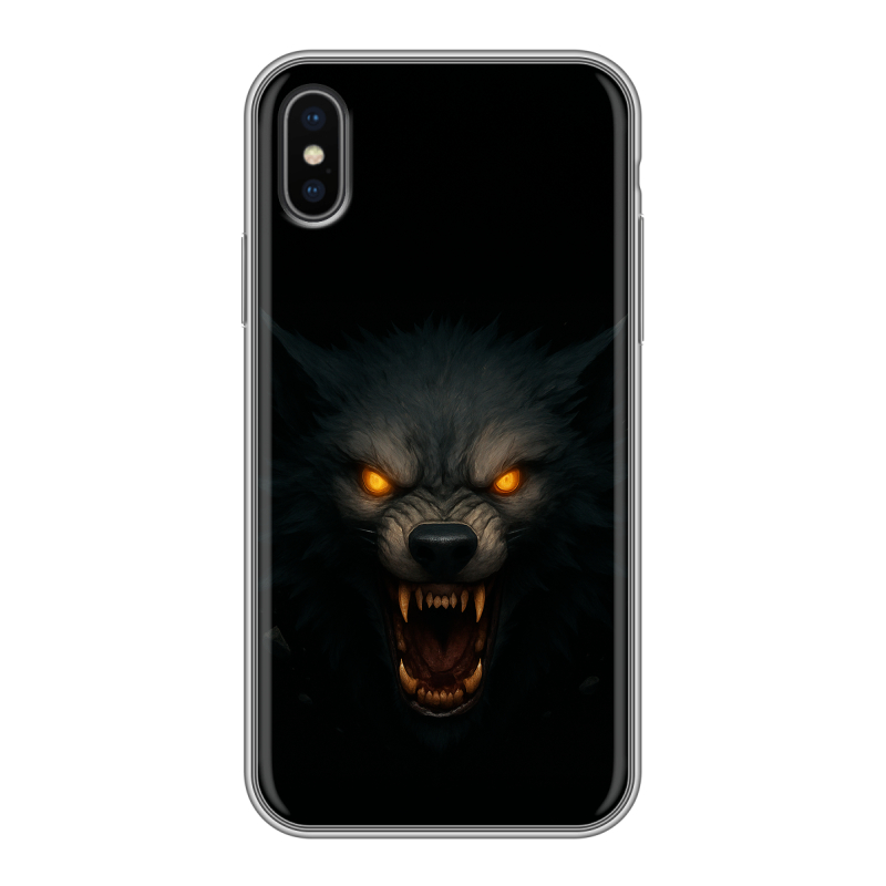 Силиконовый чехол на Iphone x10 с принтом Волк Силиконовый чехол на Iphone x10 с принтом Волк
