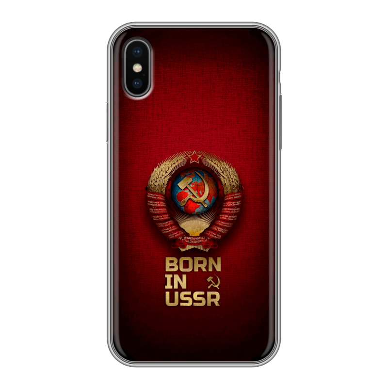 Силиконовый чехол на Iphone x10 с принтом Флаг Герб СССР Силиконовый чехол на Iphone x10 с принтом Флаг Герб СССР