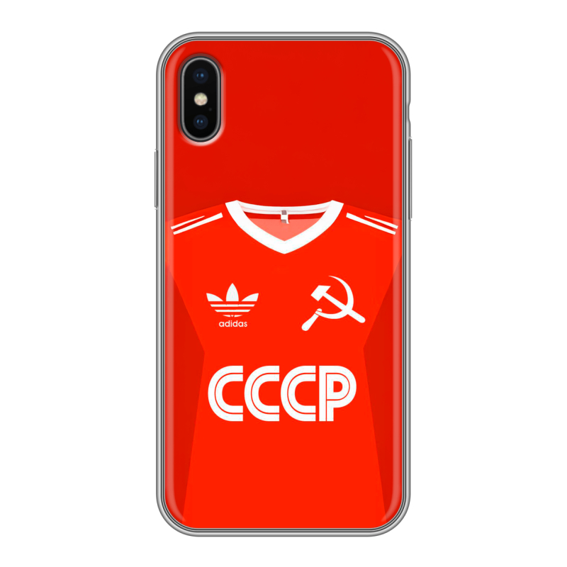 Силиконовый чехол на Iphone x10 с принтом Флаг Герб СССР Силиконовый чехол на Iphone x10 с принтом Флаг Герб СССР