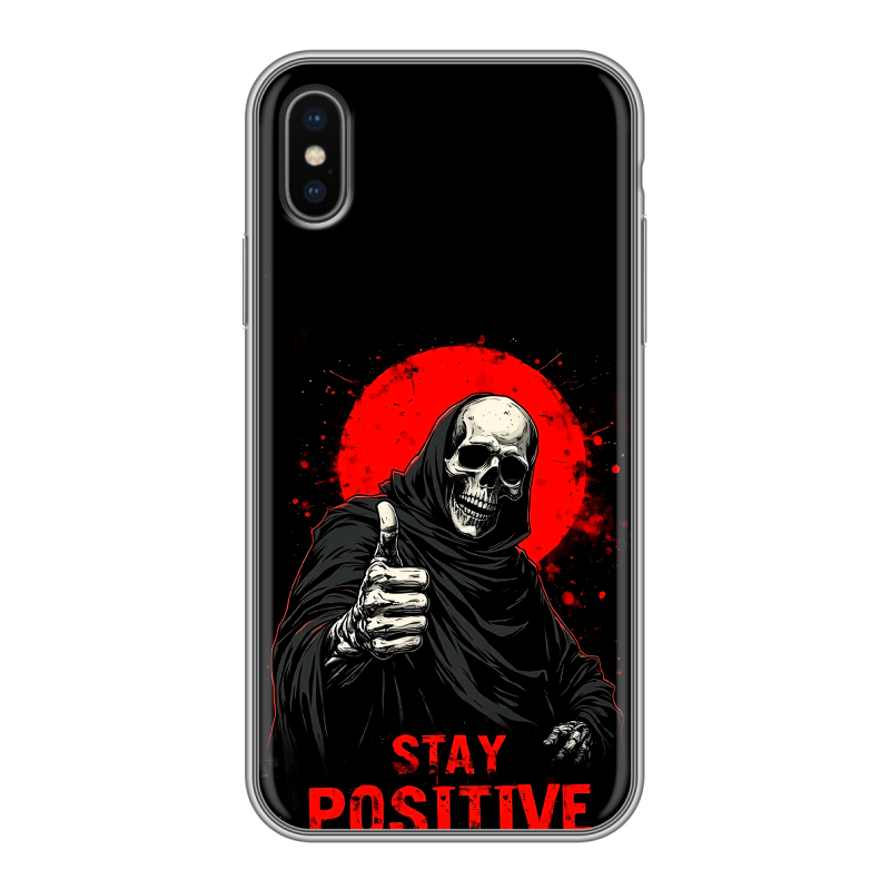 Силиконовый чехол на Iphone X с принтом смешной скелет Силиконовый чехол на Iphone X с принтом смешной скелет