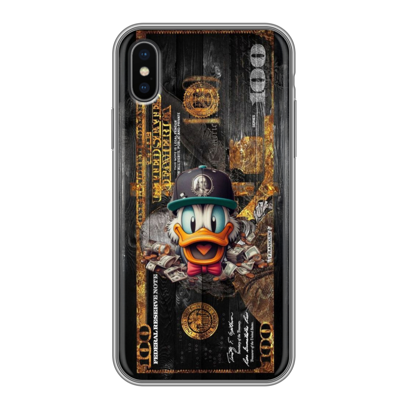 Силиконовый чехол на Iphone x10 с принтом Дональд Дак Доллар Силиконовый чехол на Iphone x10 с принтом Дональд Дак Доллар