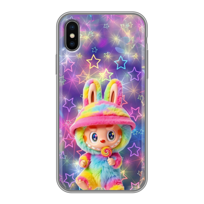 Пластиковый чехол на Iphone x10 с принтом Labubu Лабубу Пластиковый чехол на Iphone x10 с принтом Labubu Лабубу