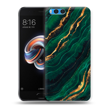 Силиконовый чехол на Xiaomi Mi Note 3 с принтом Мрамор зеленое золото Силиконовый чехол на Xiaomi Mi Note 3 с принтом Мрамор зеленое золото