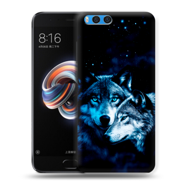 Силиконовый чехол на Xiaomi Mi Note 3 с принтом Волки Силиконовый чехол на Xiaomi Mi Note 3 с принтом Волки
