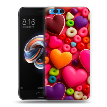Силиконовый чехол на Xiaomi Mi Note 3 с принтом Сердечки Силиконовый чехол на Xiaomi Mi Note 3 с принтом Сердечки