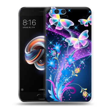 Силиконовый чехол на Xiaomi Mi Note 3 с принтом Бабочки