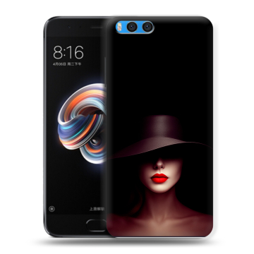 Силиконовый чехол на Xiaomi Mi Note 3 с принтом Девушка в шляпе