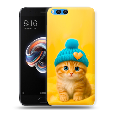 Силиконовый чехол на Xiaomi Mi Note 3 с принтом Котенок в шапке Силиконовый чехол на Xiaomi Mi Note 3 с принтом Котенок в шапке