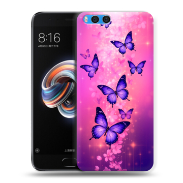 Силиконовый чехол на Xiaomi Mi Note 3 с принтом Бабочки