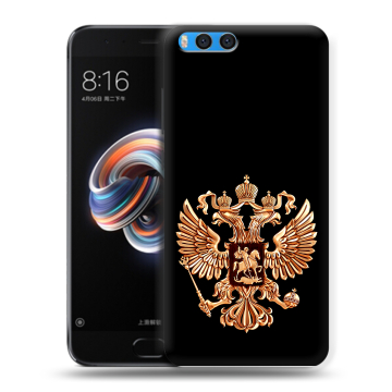 Силиконовый чехол на Xiaomi Mi Note 3 с принтом Герб России золотой