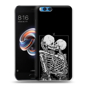 Силиконовый чехол на Xiaomi Mi Note 3 с принтом Поцелуй скелетов