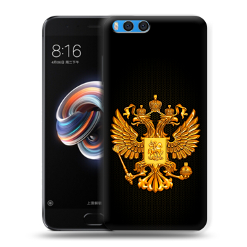Силиконовый чехол на Xiaomi Mi Note 3 с принтом Герб России желтый Силиконовый чехол на Xiaomi Mi Note 3 с принтом Герб России желтый