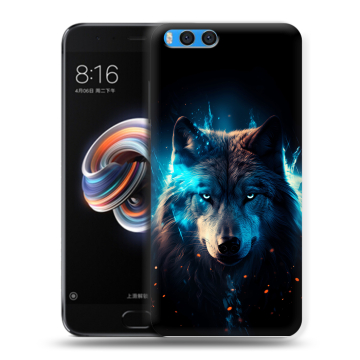 Силиконовый чехол на Xiaomi Mi Note 3 с принтом Волк ночной Силиконовый чехол на Xiaomi Mi Note 3 с принтом Волк ночной