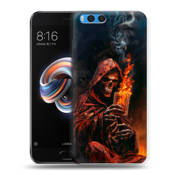 Силиконовый чехол на Xiaomi Mi Note 3 с принтом Скелет и карты