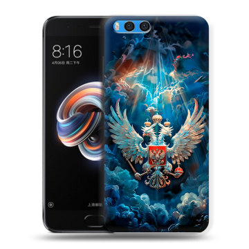 Силиконовый чехол на Xiaomi Mi Note 3 с принтом Герб флаг России