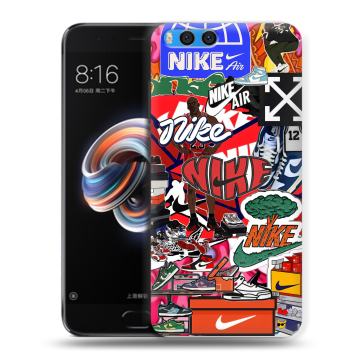 Силиконовый чехол на Xiaomi Mi Note 3 с принтом Найк Nike яркий