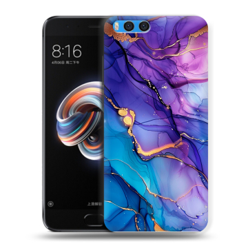 Силиконовый чехол на Xiaomi Mi Note 3 с принтом синий мрамор Силиконовый чехол на Xiaomi Mi Note 3 с принтом синий мрамор