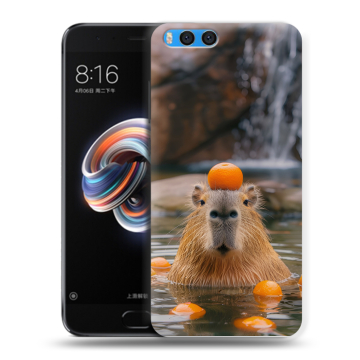 Силиконовый чехол на Xiaomi Mi Note 3 с принтом Капибара с апельсином Силиконовый чехол на Xiaomi Mi Note 3 с принтом Капибара с апельсином