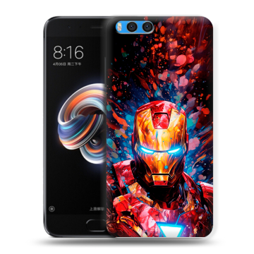 Силиконовый чехол на Xiaomi Mi Note 3 с принтом Железный человек Ironman