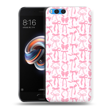 Силиконовый чехол на Xiaomi Mi Note 3 с принтом Розовые бантики Силиконовый чехол на Xiaomi Mi Note 3 с принтом Розовые бантики