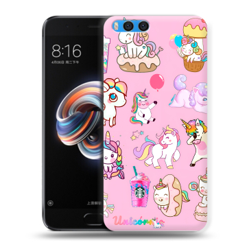 Силиконовый чехол на Xiaomi Mi Note 3 с принтом розовые единороги