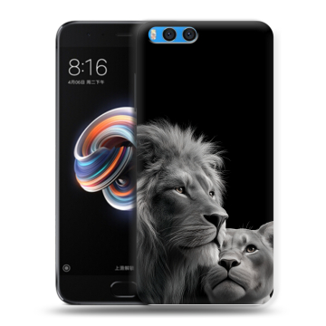 Силиконовый чехол на Xiaomi Mi Note 3 с принтом Лев кошки