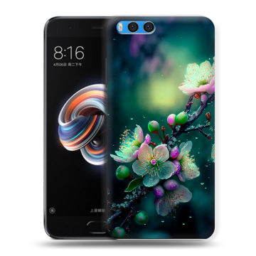 Силиконовый чехол на Xiaomi Mi Note 3 с принтом Цветы и мрамор Силиконовый чехол на Xiaomi Mi Note 3 с принтом Цветы и мрамор