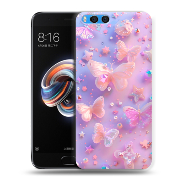 Силиконовый чехол на Xiaomi Mi Note 3 с принтом Бабочки Силиконовый чехол на Xiaomi Mi Note 3 с принтом Бабочки