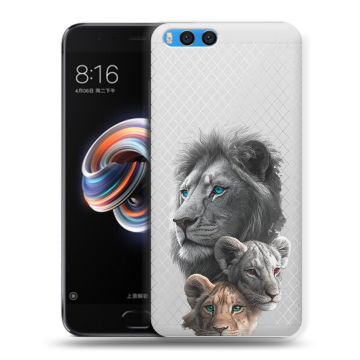 Силиконовый чехол на Xiaomi Mi Note 3 с принтом Львы