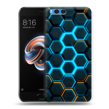 Силиконовый чехол на Xiaomi Mi Note 3 с принтом Неоновые соты