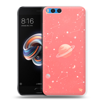 Силиконовый чехол на Xiaomi Mi Note 3 с принтом Розовый космос
