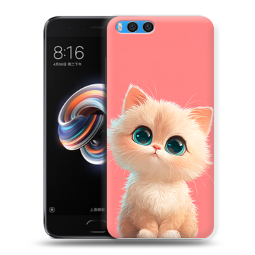 Силиконовый чехол на Xiaomi Mi Note 3 с принтом Розовый котенок
