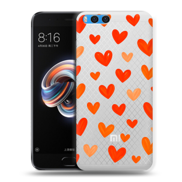 Силиконовый чехол на Xiaomi Mi Note 3 с принтом Сердечки