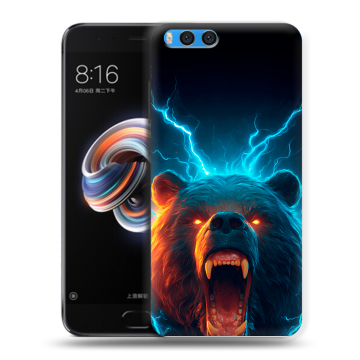 Силиконовый чехол на Xiaomi Mi Note 3 с принтом Медведь