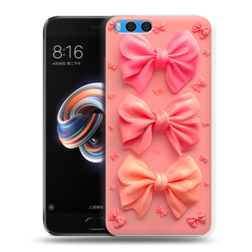 Силиконовый чехол на Xiaomi Mi Note 3 с принтом Розовые бантики Силиконовый чехол на Xiaomi Mi Note 3 с принтом Розовые бантики