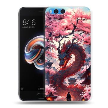Силиконовый чехол на Xiaomi Mi Note 3 с принтом Дракон Японский
