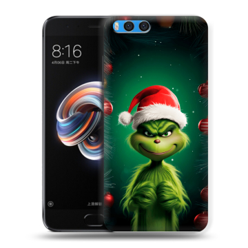 Силиконовый чехол на Xiaomi Mi Note 3 с принтом Гринч Новый год Рождество