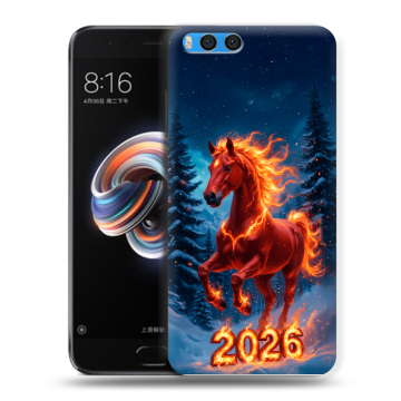 Силиконовый чехол на Xiaomi Mi Note 3 с принтом Новый год коня