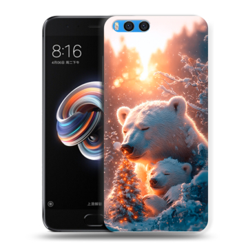 Силиконовый чехол на Xiaomi Mi Note 3 с принтом Новый год