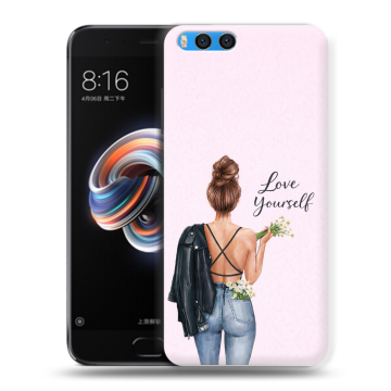 Силиконовый чехол на Xiaomi Mi Note 3 с принтом женский